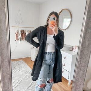 Zara black suede jacket cardigan